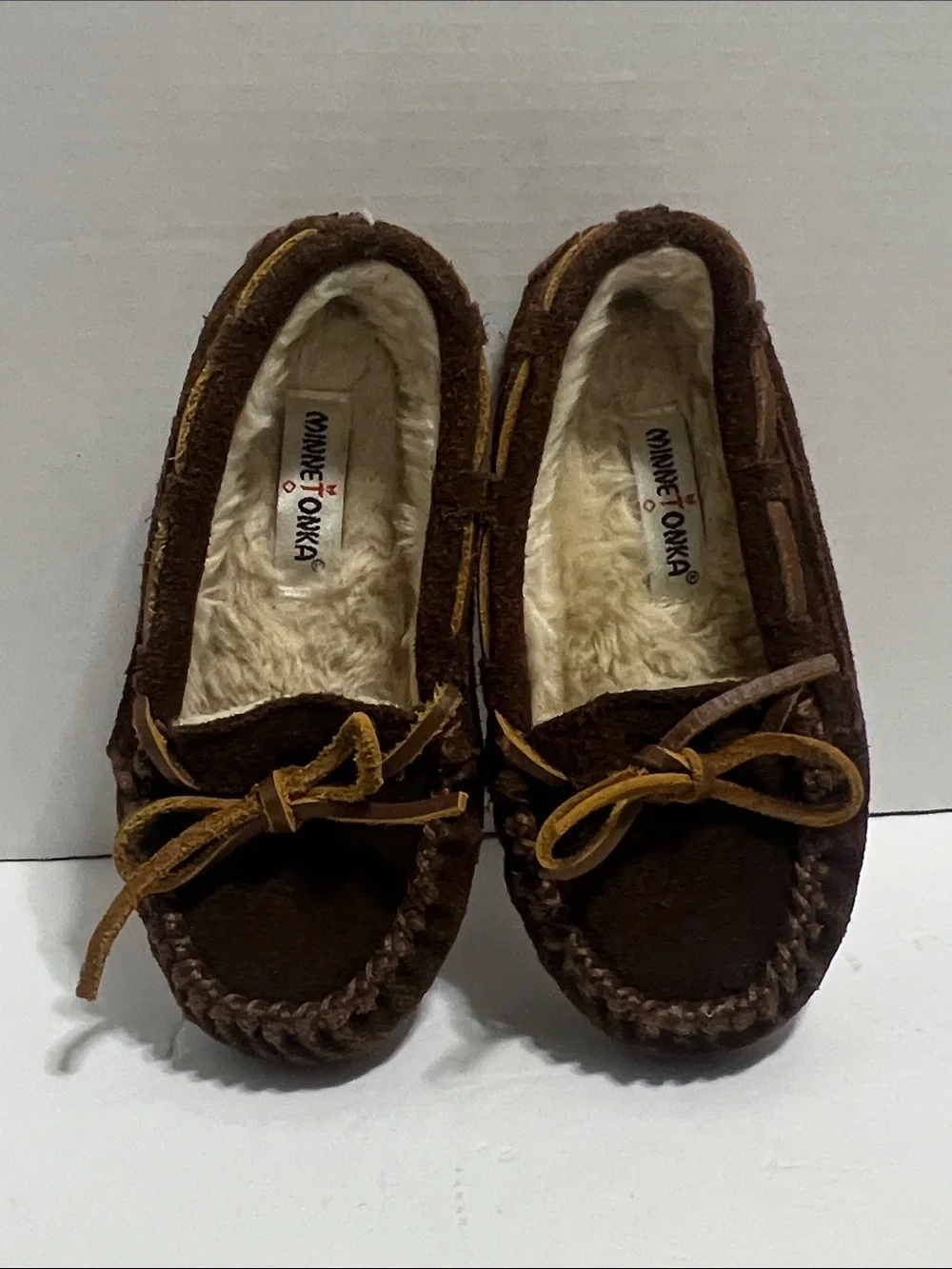 Toddler Minnetonka moccasins brown suede size 11